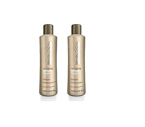 Cadiveu Brasil Cacau Extreme Repair Shampoo and Conditioner– Deep Moisturizing Shampoo for Damaged Hair – With Cocoa Butter & Cationic Peptides – Shine, Strength & Protection – 300ml