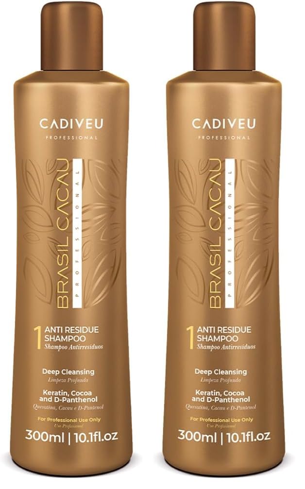 Brasil Cacau Anti Residue hair Shampoo with Keratin, cocoa and d-panthenol for deep cleaning, freezy, dull, dry and damaged hairs, restores shine, softness and rejuvinates the hair - 300ml
