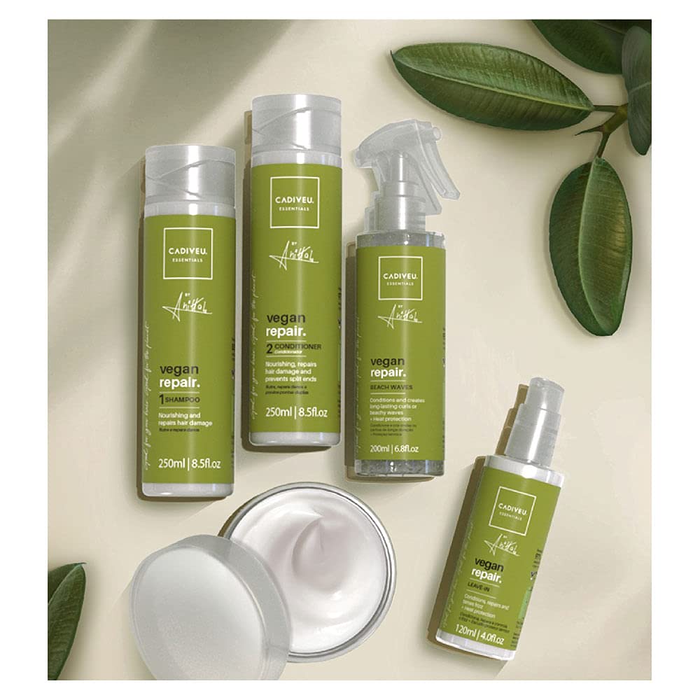 Cadiveu Essentials Vegan Repair by Anitta Shampoo And Conditioner Set (250ml Each).