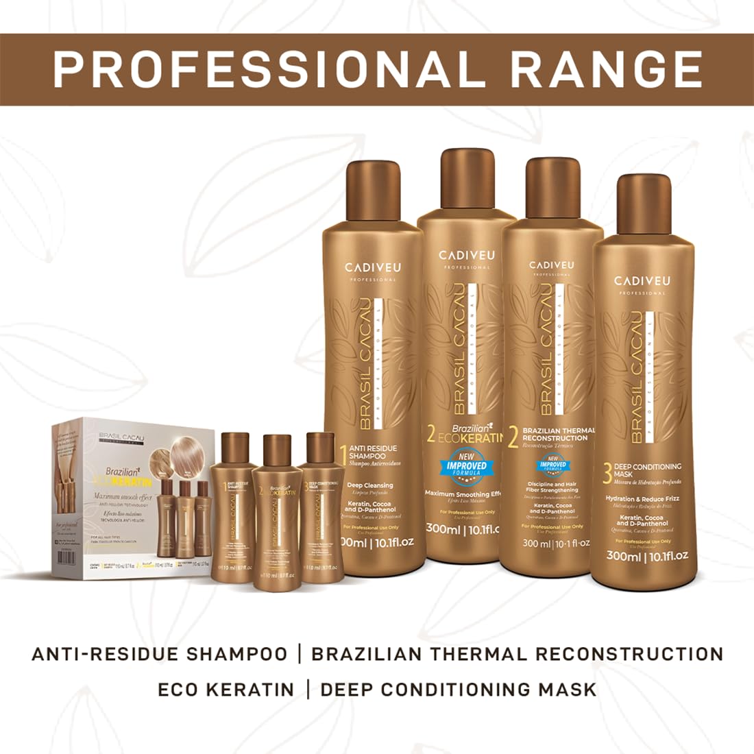 Brasil Cacau Anti Residue hair Shampoo with Keratin, cocoa and d-panthenol for deep cleaning, freezy, dull, dry and damaged hairs, restores shine, softness and rejuvinates the hair - 300ml