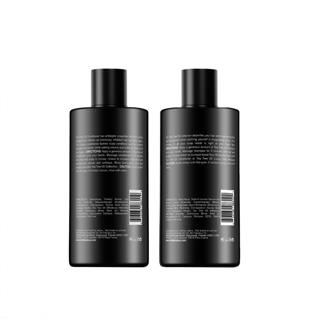 De Fabulous Tea Tree Oil Shampoo & Conditioner 250ml - Comb |All hair types | Scalp Health | Sulphate Free