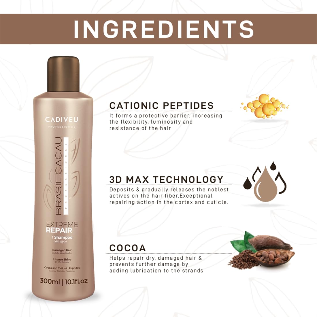 Cadiveu Brasil Cacau Extreme Repair Shampoo For Damaged Hair