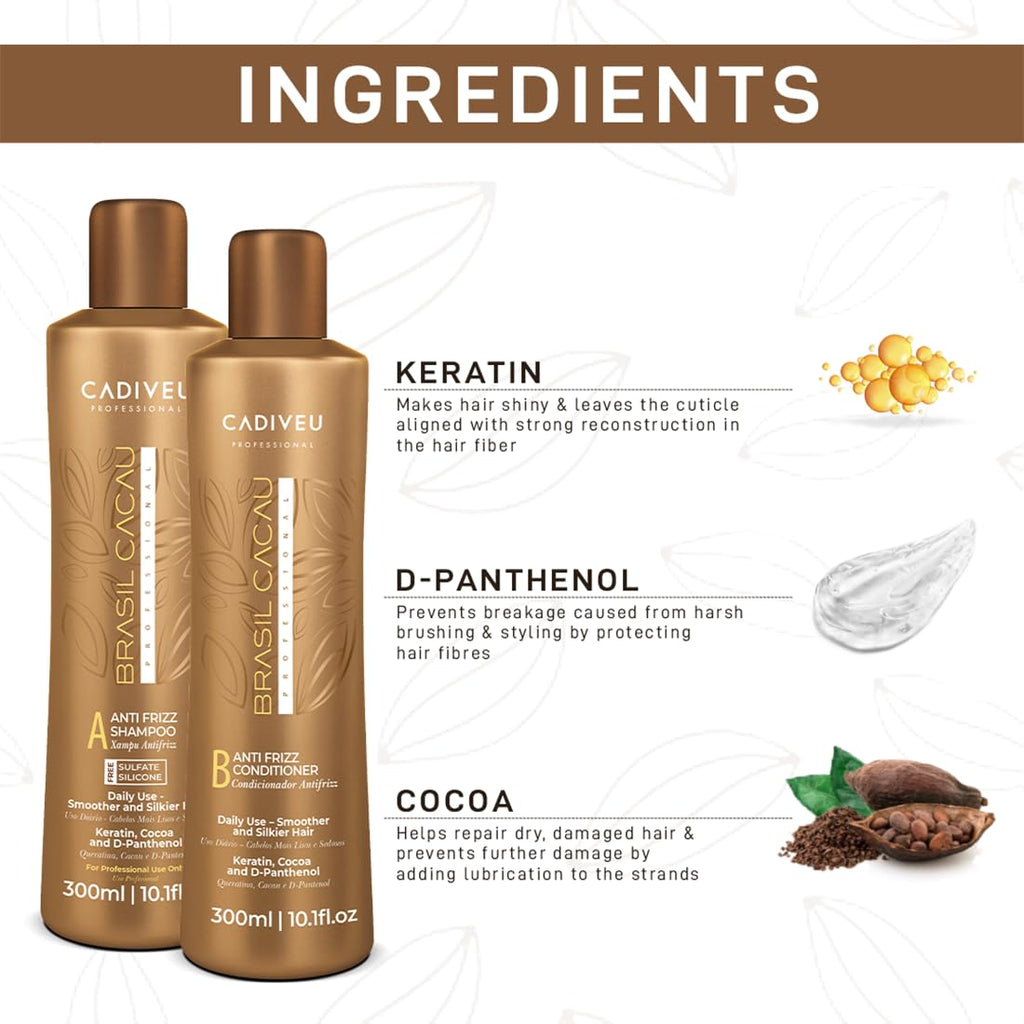 CADIVEU Generic Professional Brasil Cacau Anti Frizz Shampoo + conditioner 300 ml