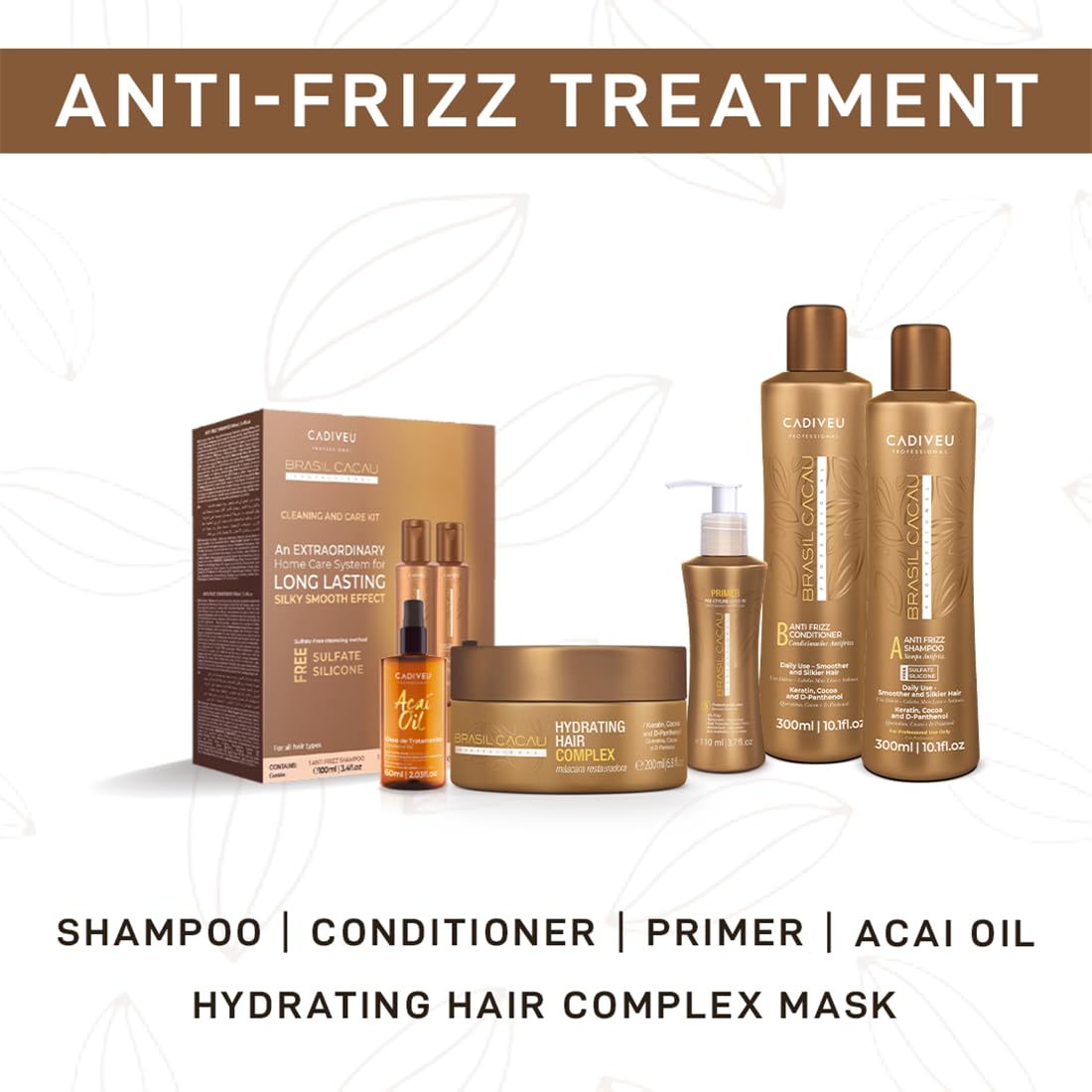 CADIVEU Generic Professional Brasil Cacau Anti Frizz Shampoo + conditioner 300 ml