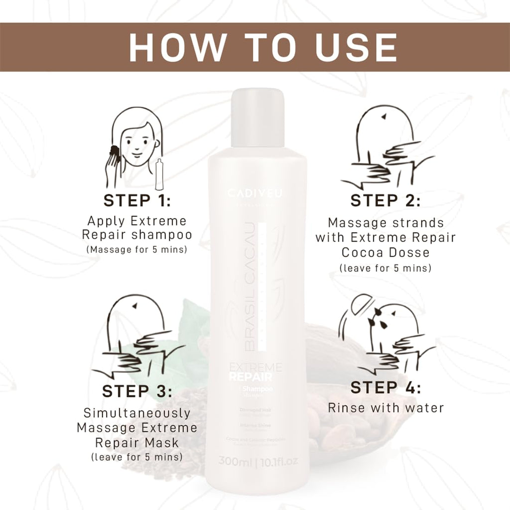 Cadiveu Brasil Cacau Extreme Repair Shampoo For Damaged Hair
