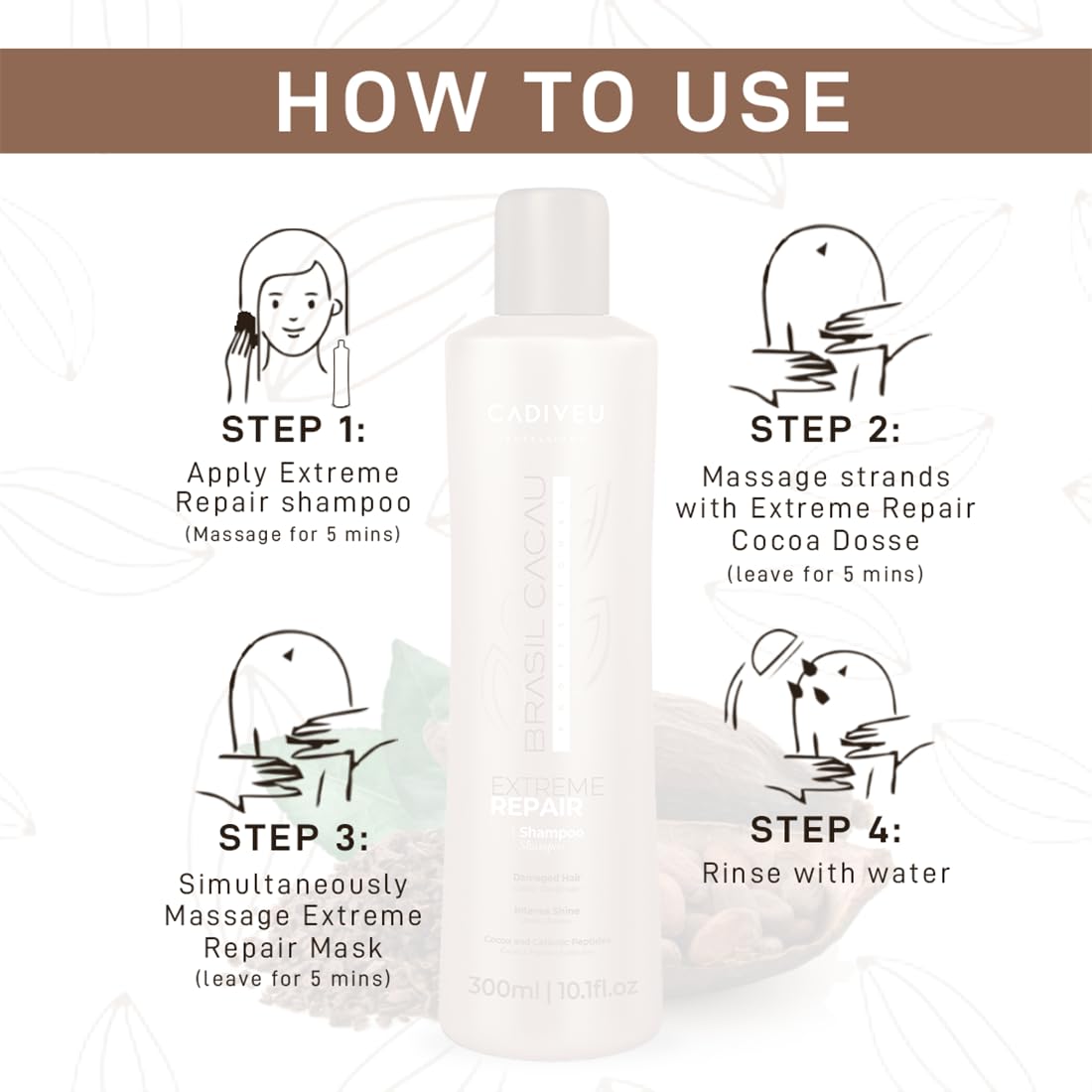 Cadiveu Brasil Cacau Extreme Repair Shampoo For Damaged Hair