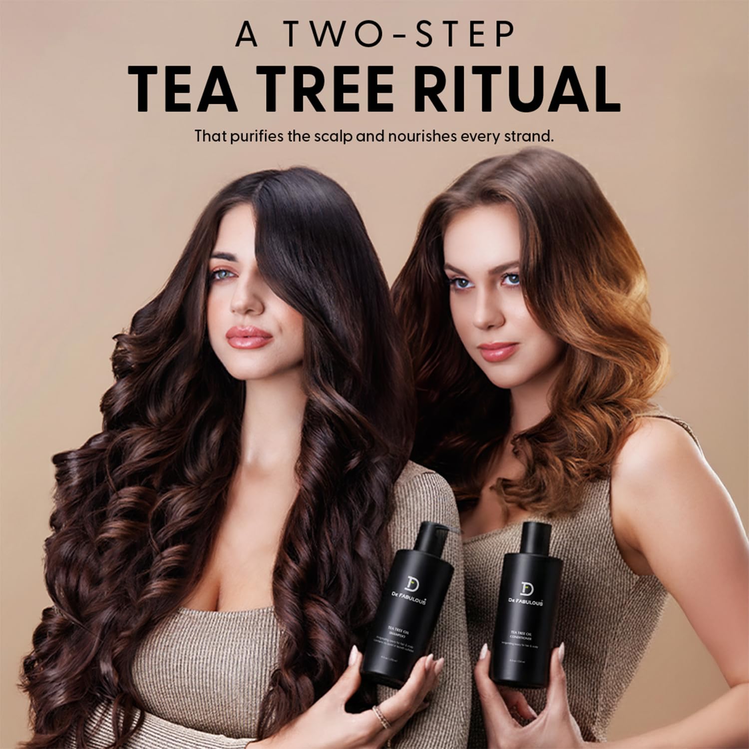De Fabulous Tea Tree Oil Shampoo & Conditioner 250ml - Comb |All hair types | Scalp Health | Sulphate Free