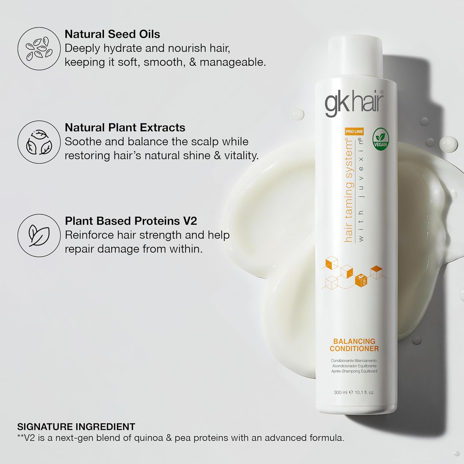 GK Hair Global Keratin Balancing Shampoo And Conditioner 300ml For Oily Hair For Women Hair Restores Scalp pH Level - Sulfate And Paraben Free