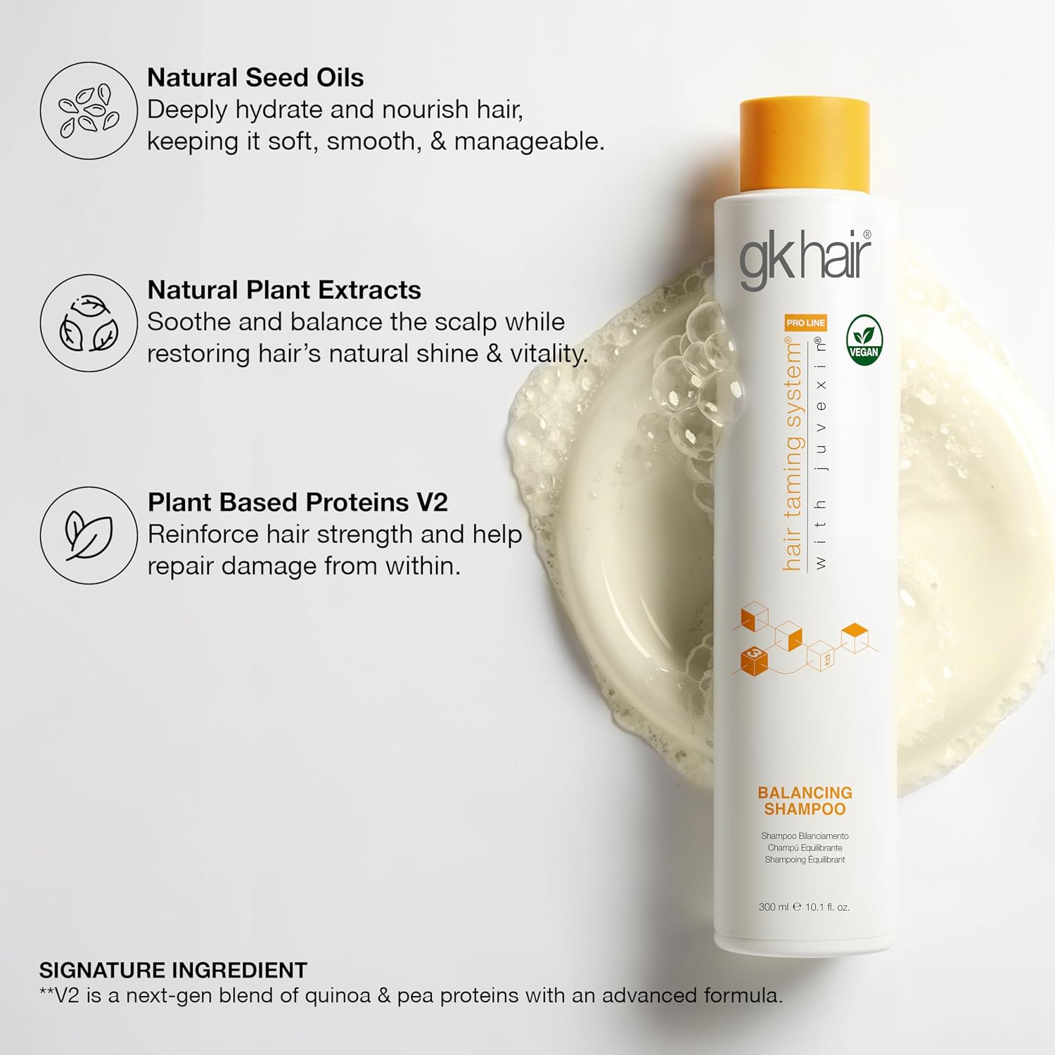 GK Hair Global Keratin Balancing Shampoo And Conditioner 300ml For Oily Hair For Women Hair Restores Scalp pH Level - Sulfate And Paraben Free