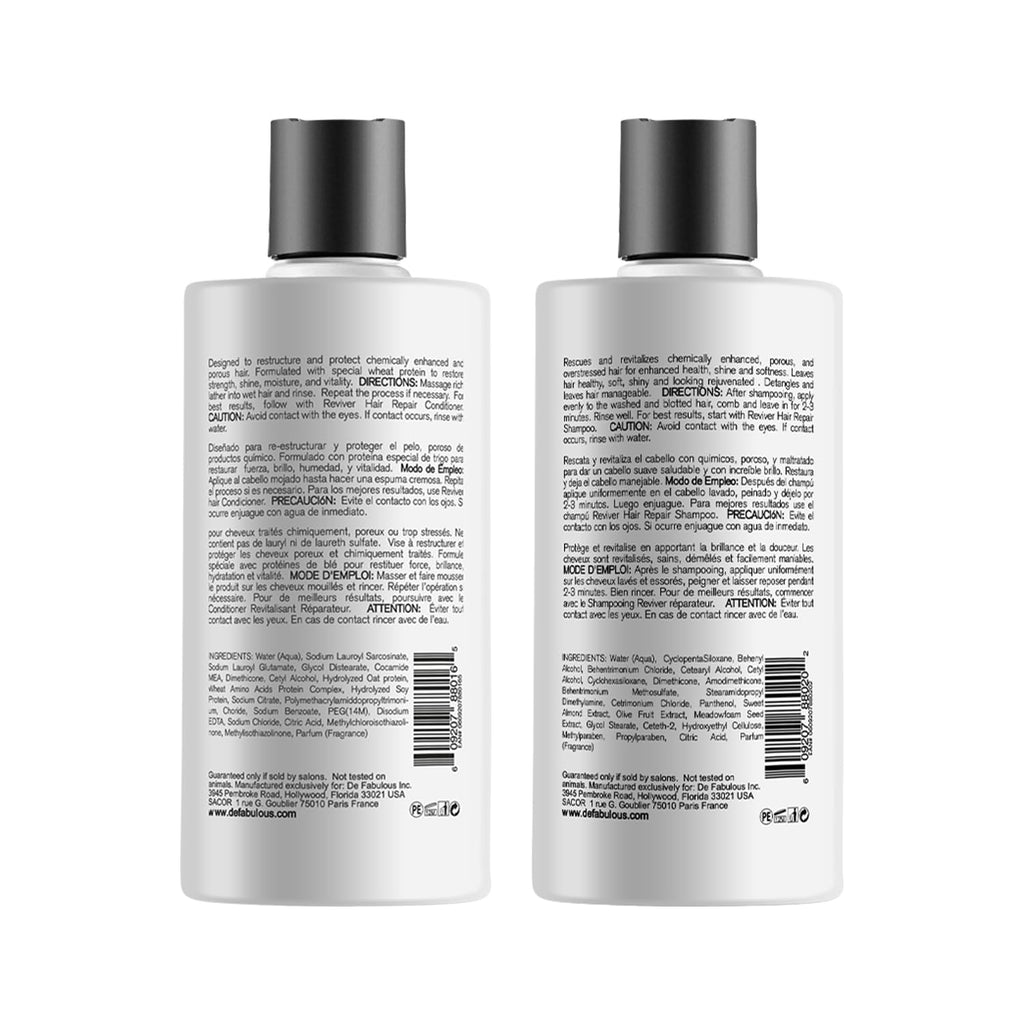 De Fabulous Reviver Hair Repair Shampoo & Conditioner 250ml (Combo Of 2) | Sulphate-Free pH Balanced | All Hair Types