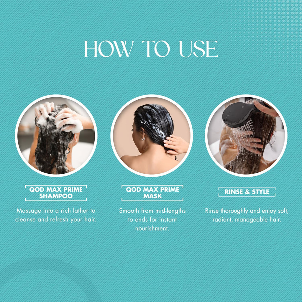 Qod Professional Max Prime After Treatment Shampoo & Hair Mask 300Ml | Sulphate Free | Sodium Chloride Free