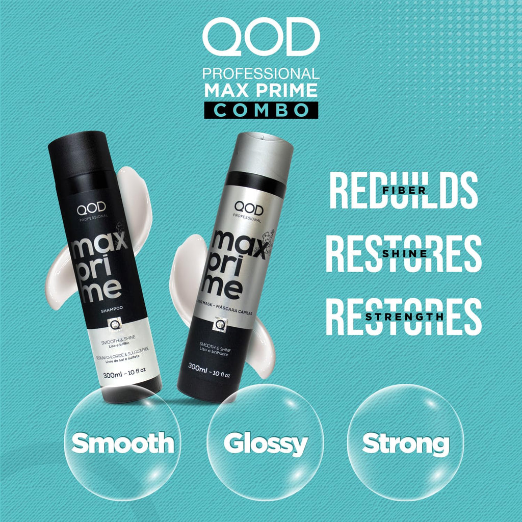 Qod Professional Max Prime After Treatment Shampoo & Hair Mask 300Ml | Sulphate Free | Sodium Chloride Free