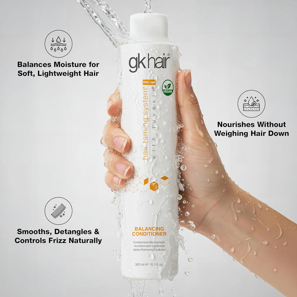 GK Hair Global Keratin Balancing Shampoo And Conditioner 300ml For Oily Hair For Women Hair Restores Scalp pH Level - Sulfate And Paraben Free