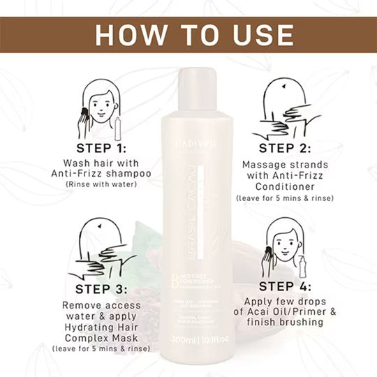 CADIVEU Brasil Cacau Coconut Anti Frizz Conditioner 300Ml|For All Hair Types (1 Count)